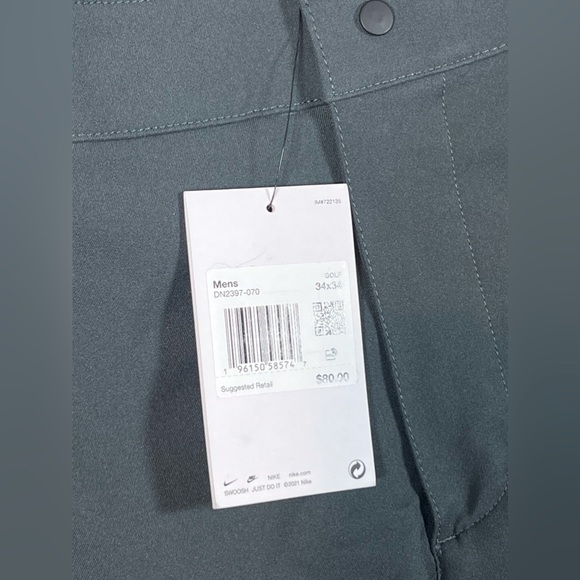 NWT Nike Dri-Fit Gray 34W 34L Performance Golf Standard Fit Pants Lightweight - Picture 4 of 12